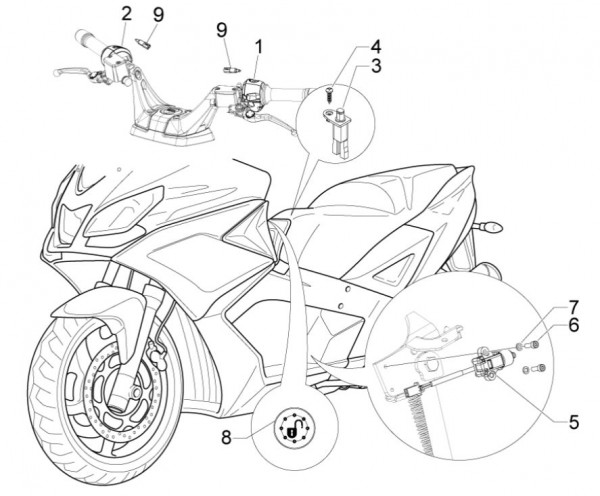 Elektrische Anlage Schalter - Aprilia SRV 850ccm 4T 8V LC 2013- ZAPM55103