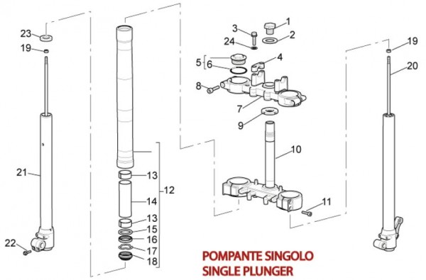 Radaufhängung Gabelkomponenten II - Aprilia SX 125ccm 2T LC 2010- ZD4SXA00