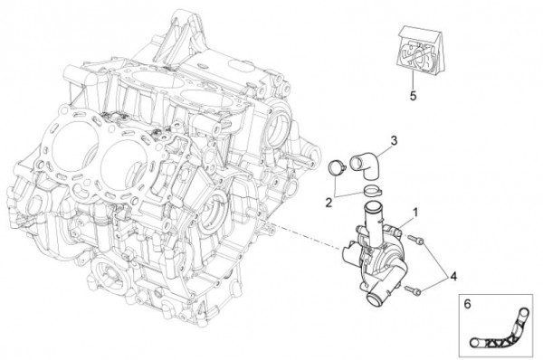 Motor Wasserpumpe - Aprilia Tuono V4 R 1000ccm 4T LC 2013- ZD4TYB