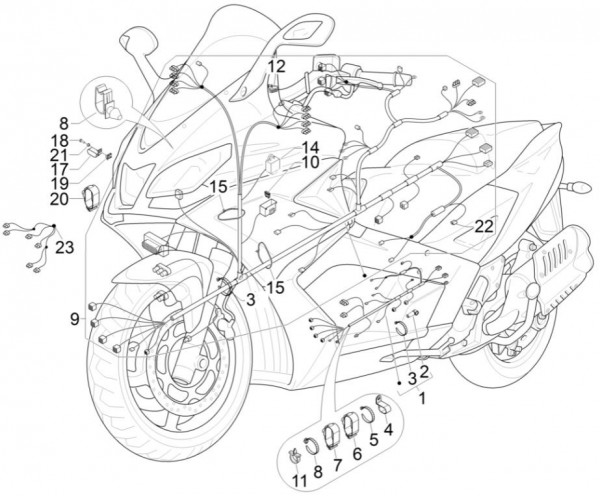 Elektrische Anlage Kabelbaum - Aprilia SRV 850ccm 4T 8V LC 2014- ZAPM55104