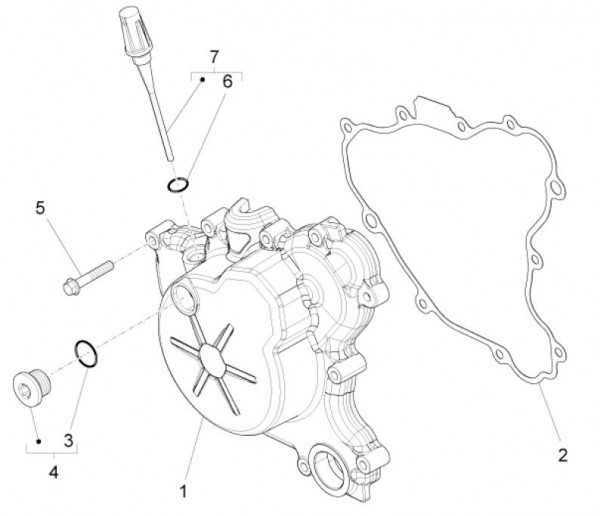 Motor Lichtmaschinendeckel - Aprilia Tuono 125ccm 4T 4V LC 2017- ZD4KCA00