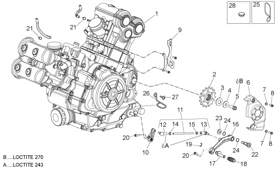 Motor Motor - Aprilia Dorsoduro 750ccm 4T LC 2008- ZD4SM000