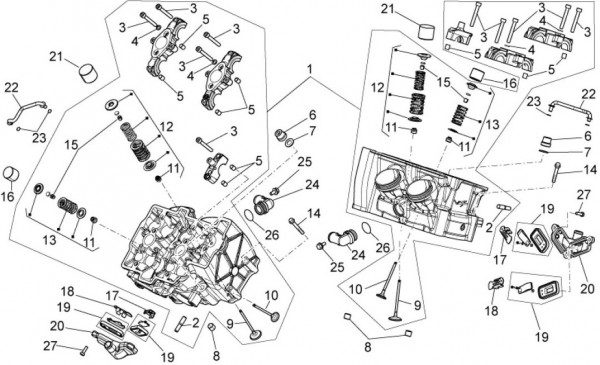 Motor Zylinderkopf - Aprilia Tuono V4 1100ccm 4T LC 2015- ZD4TYH00