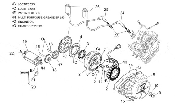 Motor Zündgruppe - Aprilia Tuono 1000ccm 4T LC 2004- ZD4RPB