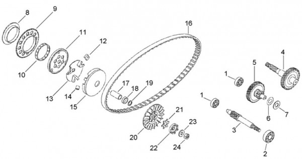 Motor treibende Riemenscheibe - Aprilia SR 50ccm 2T AC 1996- ZD4MR