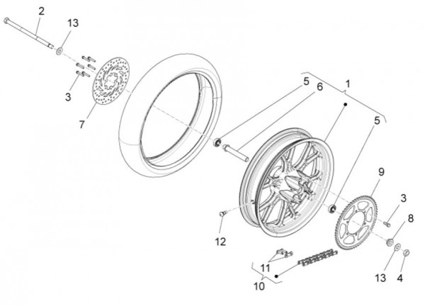 Radaufhängung Hinterrad - Aprilia SX 50ccm 2T LC 2014- ZD4PVG01