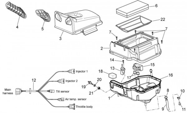 Motor Luftfilter - Aprilia SXV 550ccm 4T LC 2009- ZD4VSS