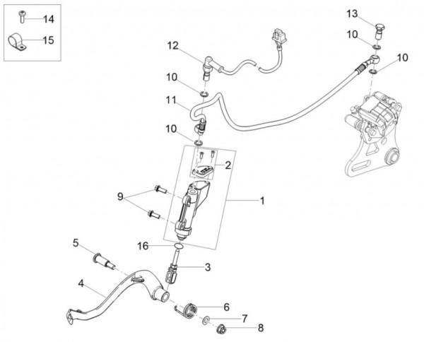 Bowdenzüge Fußbremspedal - Aprilia SX 50ccm 2T LC 2018- ZD4KKB03