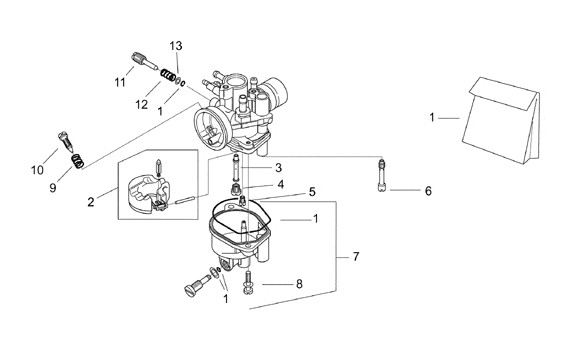 Motor Vergaserkomponenten - Aprilia SR 50ccm 2T AC 2002- ZD4LY