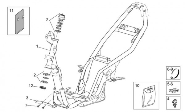 Fahrgestell Rahmen - Aprilia SR 50ccm 2T LC 2009- ZD4VFD00