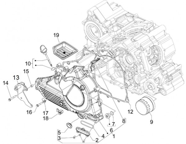 Motor Ölfilter - Aprilia SRV 850ccm 4T 8V LC 2014- ZAPM55104