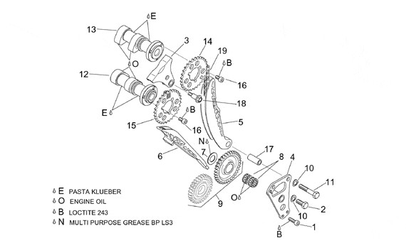 Motor Zylindersteuerung vorn - Aprilia Tuono 1000ccm 4T LC 2004- ZD4RPB
