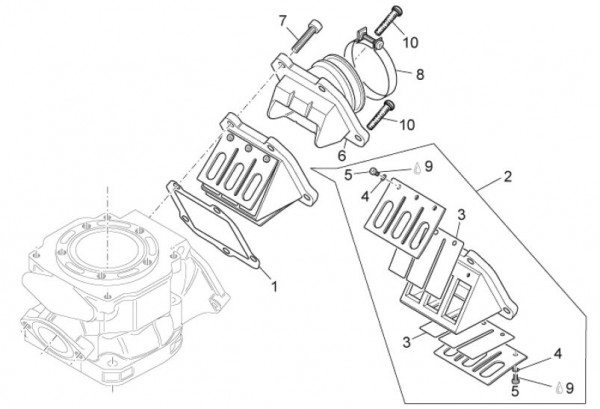 Motor Ansaugstutzen - Aprilia SX 125ccm 2T LC 2010- ZD4SX000