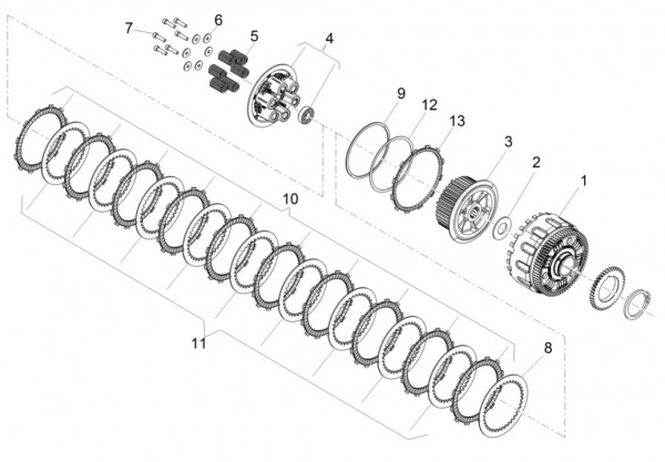 Motor Kupplung - Aprilia Caponord 1200ccm 4T 8V LC 2016- ZD4VK001