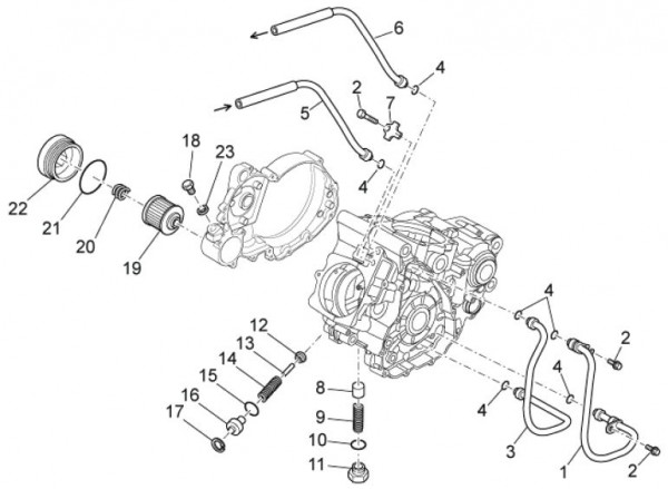 Motor Schmierung - Aprilia SXV 450ccm 4T LC 2010- ZD4VSU41