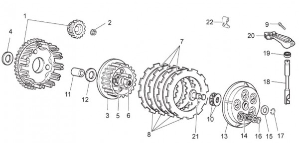 Motor Kupplung - Aprilia SX 50ccm 2T LC 2009- ZD4PV