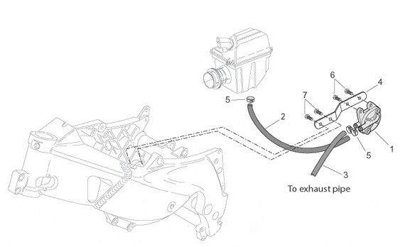 Motor Sekundärluftsystem - Aprilia Tuono 125ccm 2T LC 2004- ZD4SFD