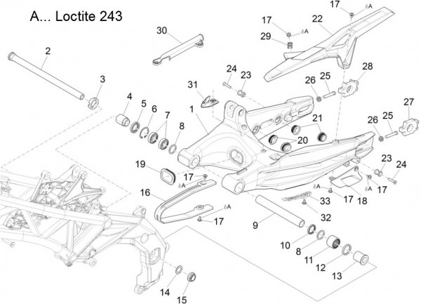 Radaufhängung Schwinge - Aprilia Caponord 1200ccm 4T 8V LC 2014- ZD4VK001