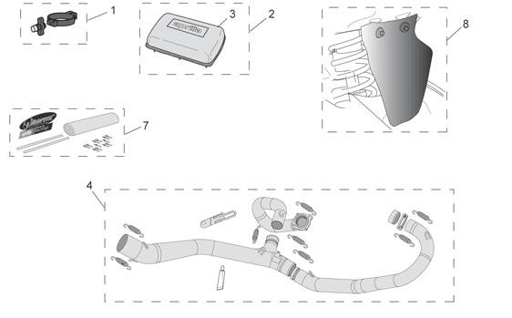 Zubehör Aprilia Accessoires- Auspuff - Aprilia SXV 450ccm 4T LC 2007- ZD4VSR