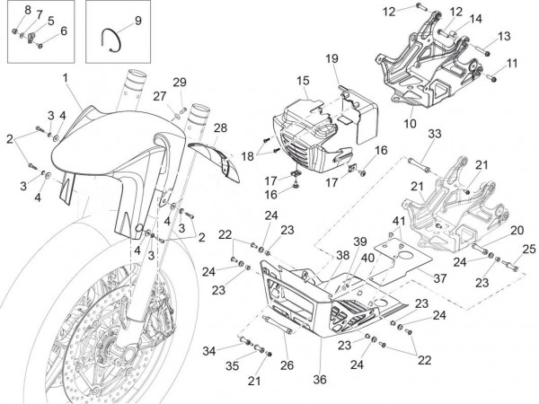 Fahrgestell Kotflügel vorn - Aprilia Caponord Rally 1200ccm 4T 8V LC 2015- ZD4VKB000