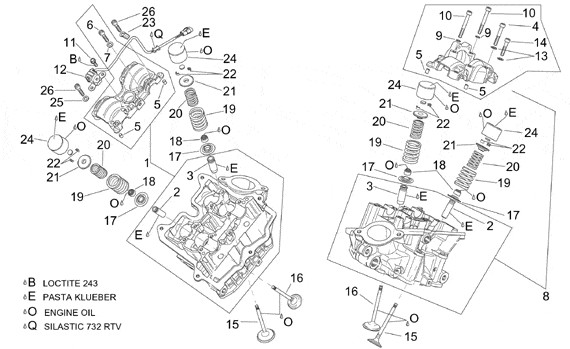 Motor Zylinderkopf - Aprilia Tuono 1000ccm 4T LC 2004- ZD4RPB