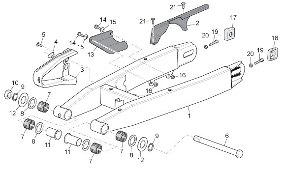 Fahrgestell Schwinge - Aprilia SX 125ccm 2T LC 2008- ZD4SXA00
