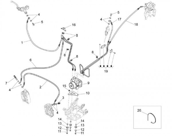 Bowdenzüge Bremsanlage ABS - Aprilia Caponord 1200ccm 4T 8V LC 2013- ZD4VK
