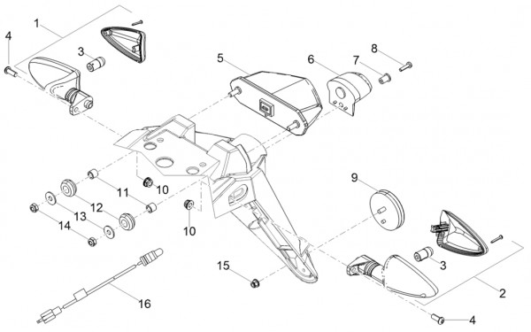 Elektrische Anlage Rücklicht - Aprilia SX 50ccm 2T LC 2018- ZD4KKB01