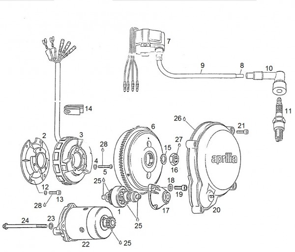 Motor Lichtmaschine - Aprilia AF1 125ccm 2T LC 1990- ZD4FM