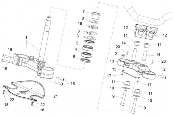 Radaufhängung Steuerlagersatz - Aprilia Caponord Rally 1200ccm 4T 8V LC 2015- ZD4VKB003