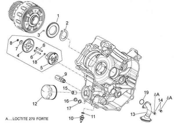 Motor Ölpumpe - Aprilia Dorsoduro 750ccm 4T LC 2011- ZD4SM000