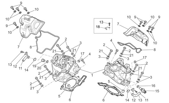 Motor Zylinderkopf - Aprilia SXV 450ccm 4T LC 2008- ZD4VSR1C