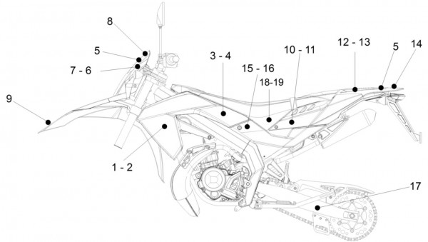 Fahrgestell Dekore - Aprilia SX 50ccm 2T LC 2014- ZD4PV