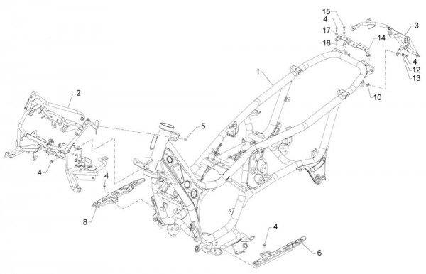 Fahrgestell Rahmen - Aprilia SRV 850ccm 4T 8V LC 2013- ZAPM55104