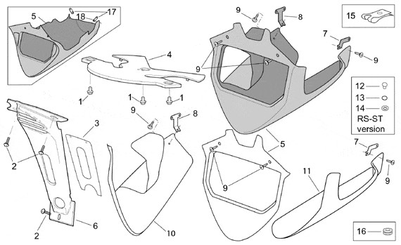 Fahrgestell Frontschild - Aprilia Tuono 1000ccm 4T LC 2007- ZD4RPB