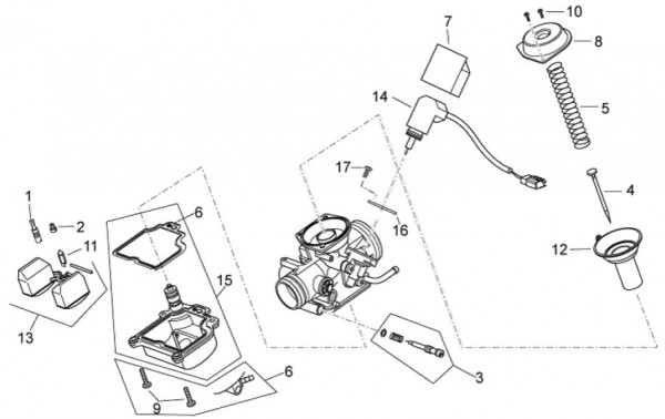 Motor Vergaserkomponenten - Aprilia Atlantic 125ccm 4T LC 2011- ZD4SPD