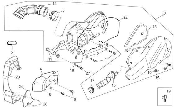 Motor Luftfilter - Aprilia Atlantic 125ccm 4T LC 2003- ZD4SP0