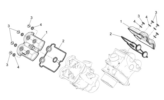Motor Ventildeckel - Aprilia Dorsoduro 750ccm 4T LC 2008- ZD4SM000