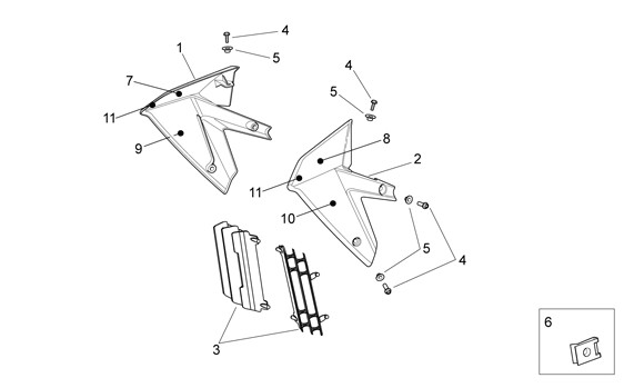 Fahrgestell Frontschild - Aprilia SXV 450ccm 4T LC 2007- ZD4VSR
