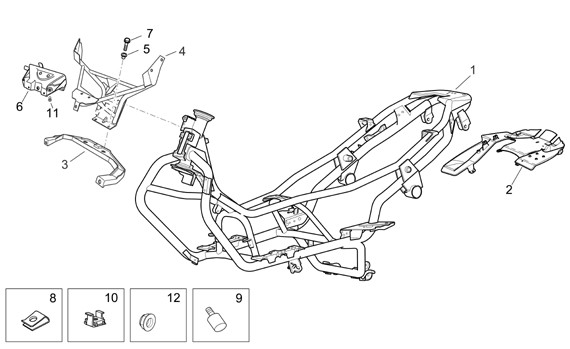 Fahrgestell Rahmen - Aprilia Atlantic 500ccm 4T LC 2005- ZD4VL0