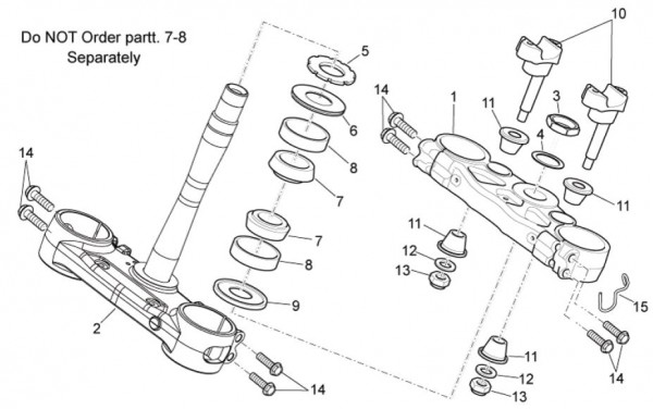 Radaufhängung Gabelbrücke oben - Aprilia SXV 450ccm 4T LC 2010- ZD4VSU41