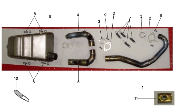 Motor Auspuff - Aprilia SXV 450ccm 4T LC 2008- ZD4VSR1C