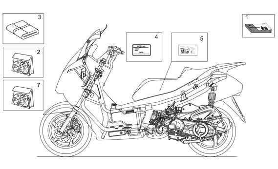 Fahrgestell Dekore - Aprilia Atlantic 125ccm 4T LC 2003- ZD4SP0
