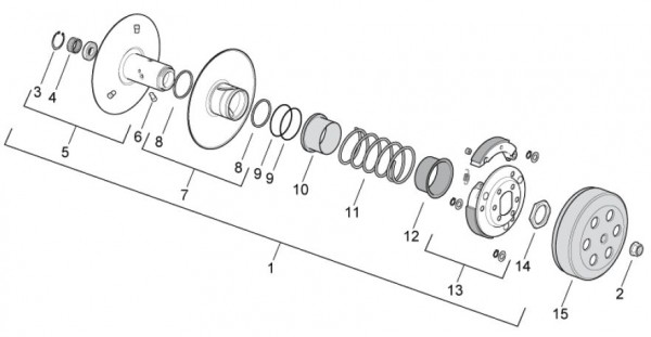 Motor getriebene Riemenscheiben - Aprilia SR 50ccm 2T LC 2013- ZD4VFD00