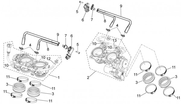 Motor Drosselklappengehäuse - Aprilia Tuono V4 1100ccm 4T LC 2018- ZD4KGA00