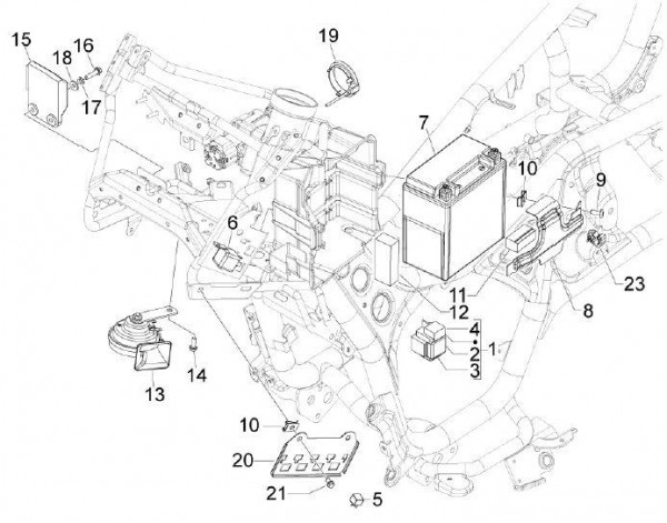 Elektrische Anlage Batterie - Aprilia SRV 850ccm 4T 8V LC 2012- ZAPM55103