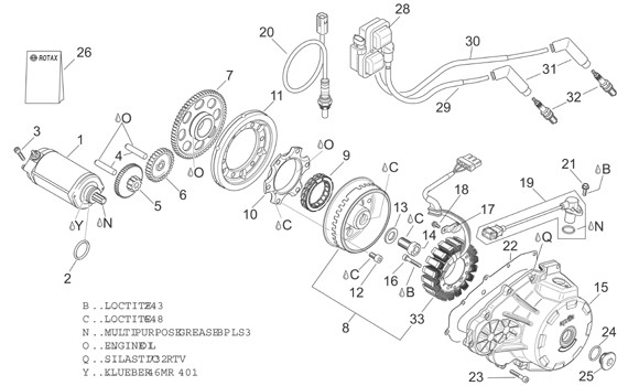 Motor Lichtmaschine - Aprilia Tuono 1000ccm 4T LC 2009- ZD4RR1