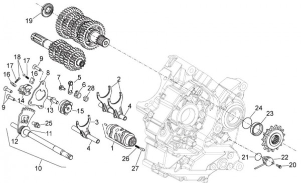 Motor Schaltgabel - Aprilia Dorsoduro 750ccm 4T LC 2011- ZD4SM000
