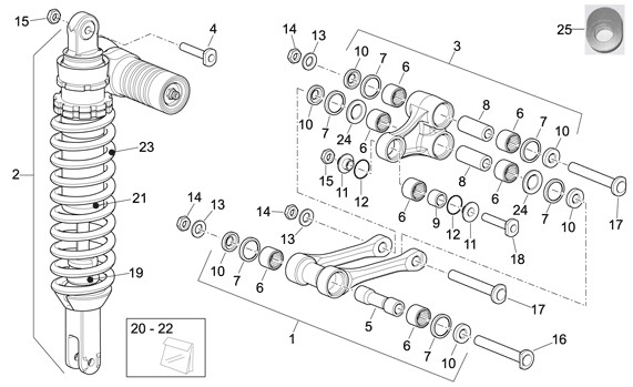 Radaufhängung Hinterradaufhängung - Aprilia SXV 450ccm 4T LC 2006- ZD4VSR