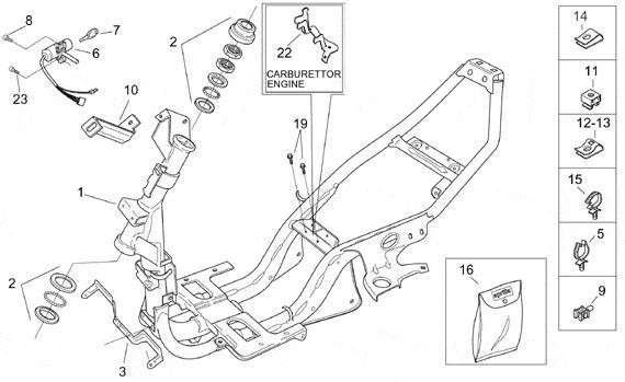 Fahrgestell Rahmen - Aprilia SR 50ccm 2T AC 2000- ZD4RLA
